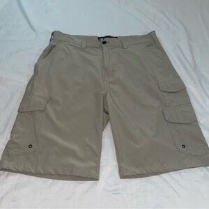 Iron Co Beige Hybrid Cargo Shorts